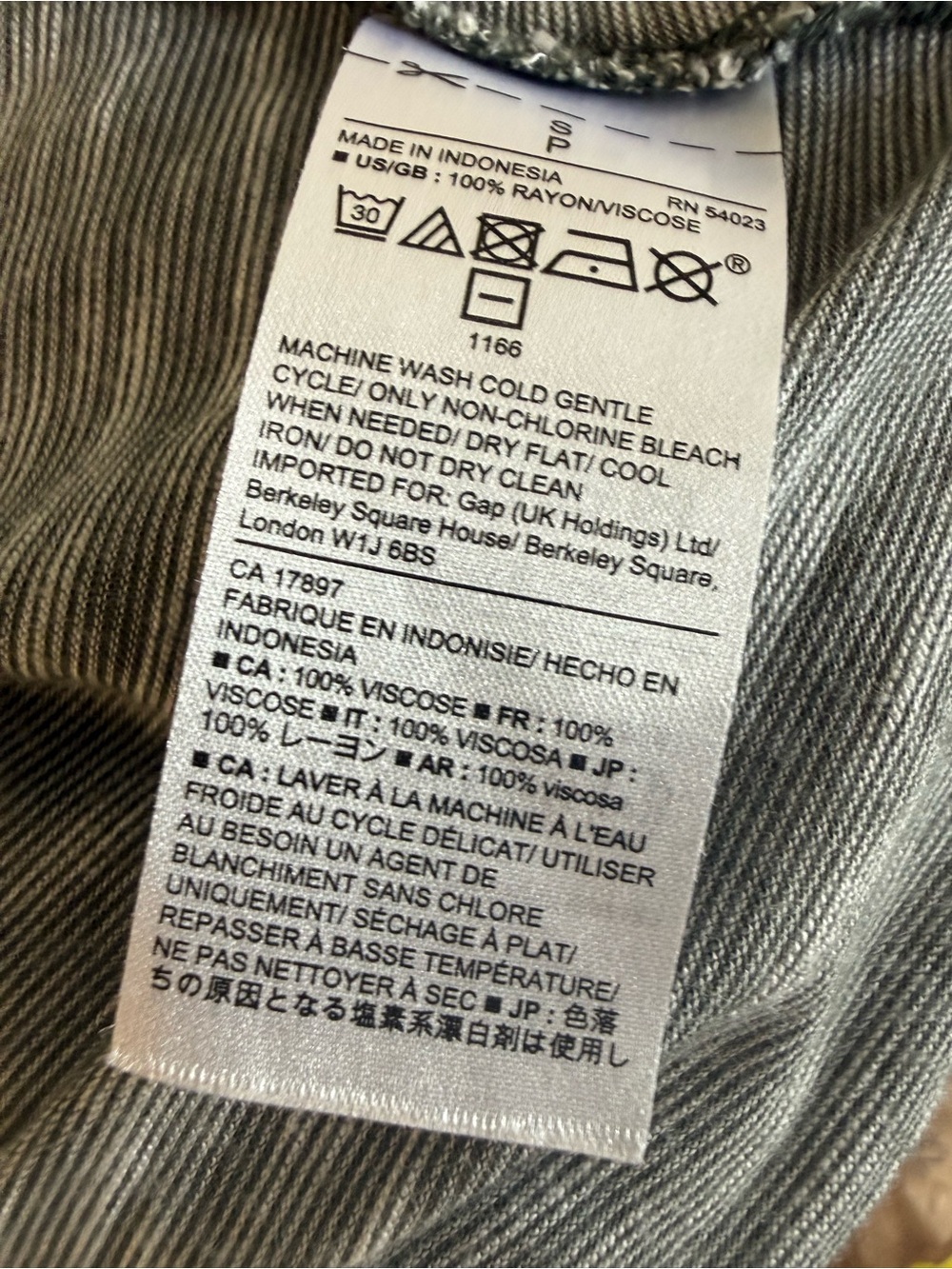 GAP Heather Gray Green Open-Front Draped Cardigan - Picture 4 of 6